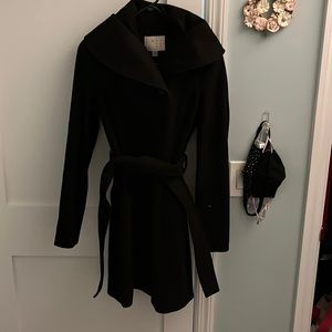 Black heavy wool coat